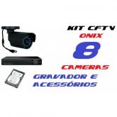 KIT Gravador + 8 Câmeras Infravermelho 600L + Acessórios