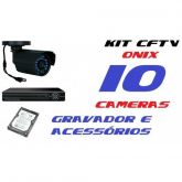 KIT Gravador + 10 Câmeras Infravermelho 600L + Acessórios